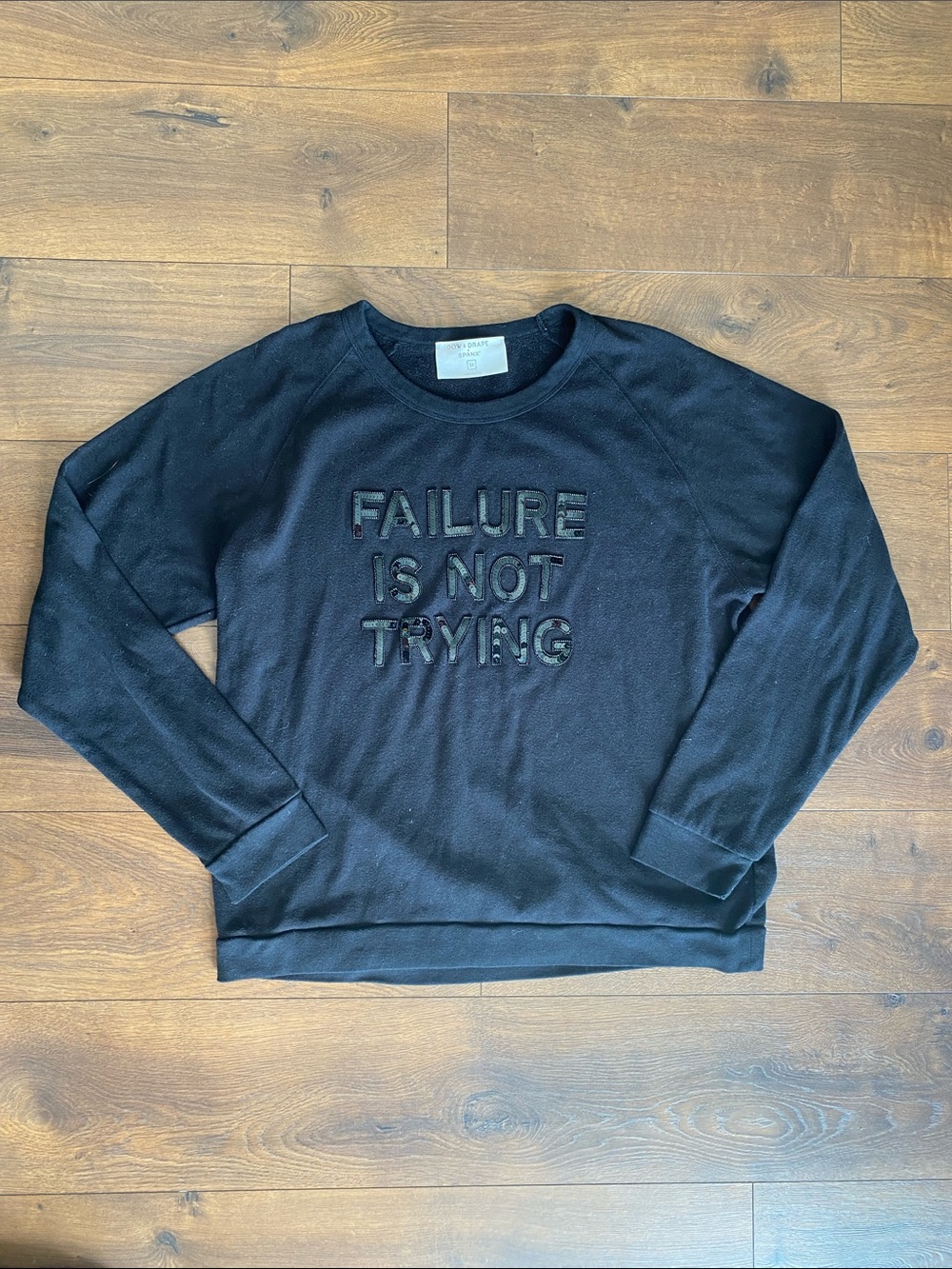 Bow & Drape + Spanx Failure is Not Trying black crewneck sweatshirt 3X